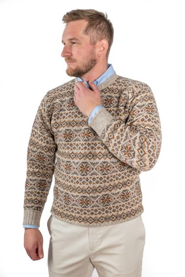 Jamieson's Fair Isle Jumper — Stone