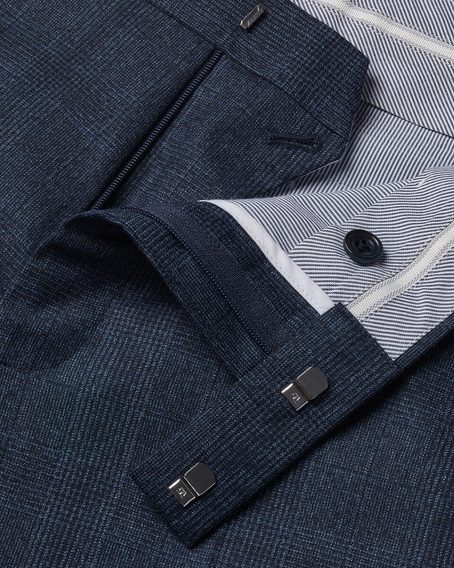 Charles Tyrwhitt Ultimate Performance Check Suit Trousers — Dark Navy