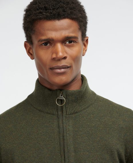 Barbour Holden Half Zip Sweater — Olive Marl