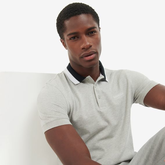 Polo z piké bavlny Barbour International Ampere Polo - Light Grey