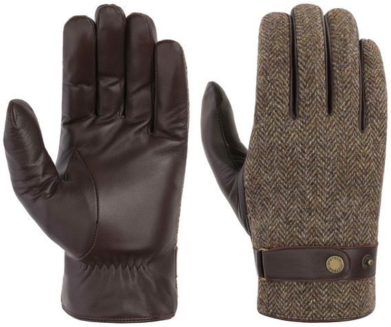 Zimní rukavice Stetson z kůzlečí kůže a vlny - hnědé (tmavá verze)