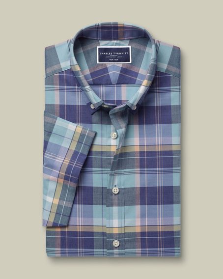 Charles Tyrwhitt Non-Iron Stretch Poplin Slub Shirt — Spearmint