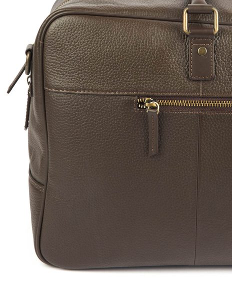 Kožená víkendová taška Barbour Highgate Leather Holdall - tmavě hnědá