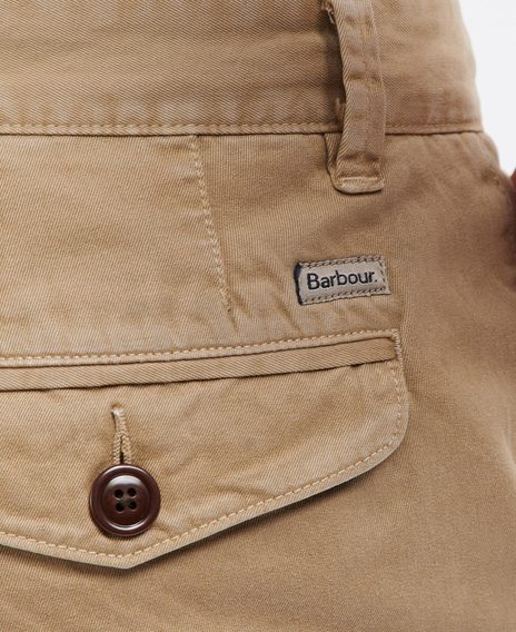 Jednobarevné kraťasy Barbour Neuston Twill Shorts -  Stone