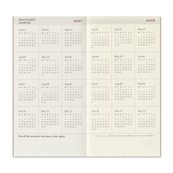 Traveler's 2027 Diary — Weekly + Memo