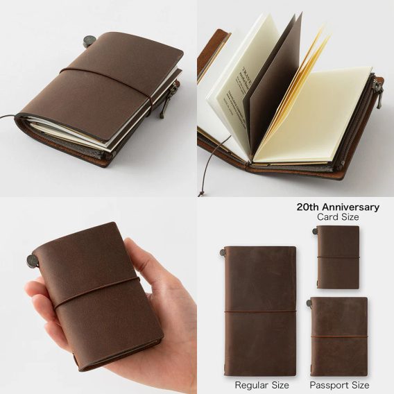 Traveler's Notebook Card Size 20th Anniversary Set — Brown