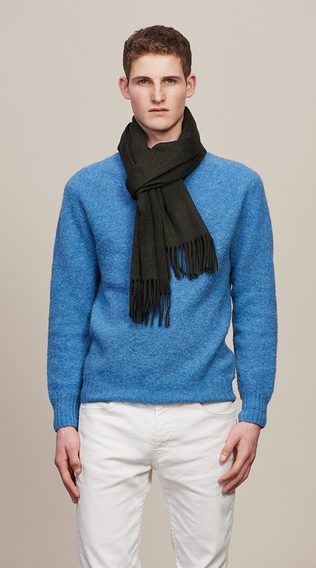 Joshua Ellis Brushed Cashmere Scarf — Black