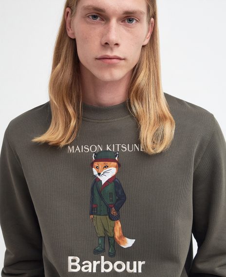 Barbour × Maison Kitsuné Beaufort Fox Sweatshirt — Uniform Green