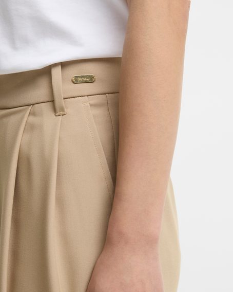 Barbour Fawne Straight-Leg Trousers — Beige