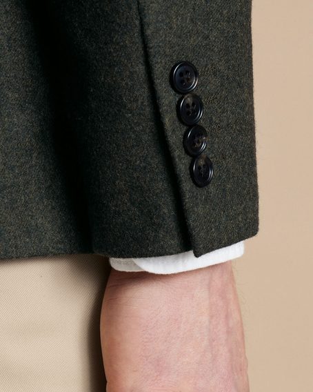 Charles Tyrwhitt Unstructured Wool Twill Jacket — Forest Green