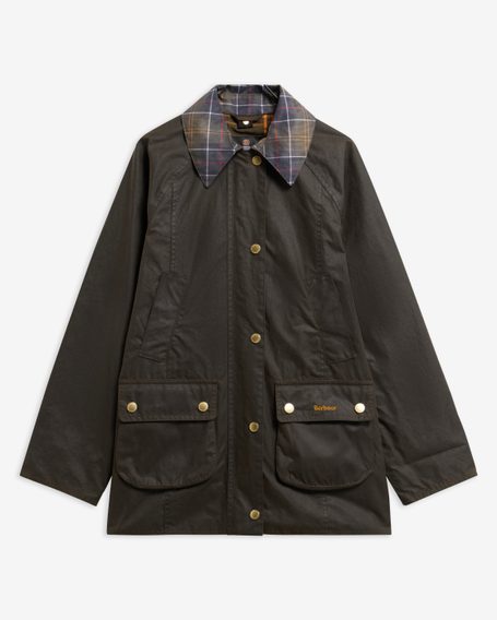 Barbour Icons Tartan Collar Modern Beadnell Wax Jacket