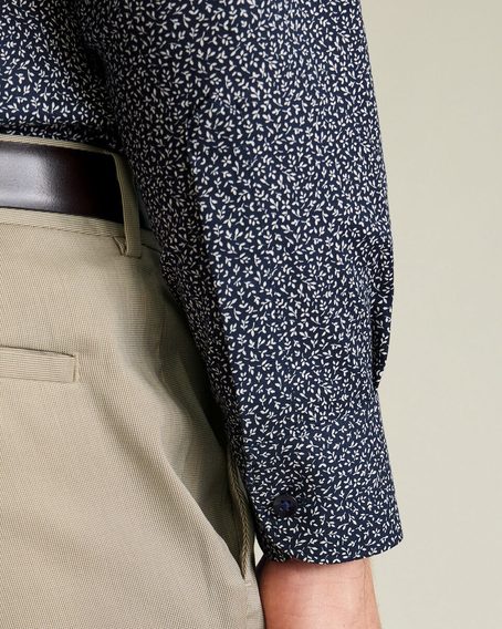 Charles Tyrwhitt Non-Iron Stretch Print Shirt — Navy