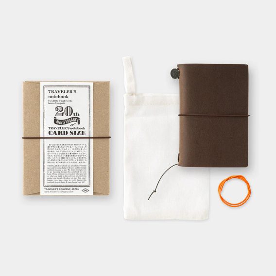 Traveler's Notebook Card Size 20th Anniversary Set — Brown