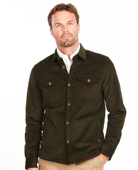 Manšestrová overshirt Barbour Cord - Olive