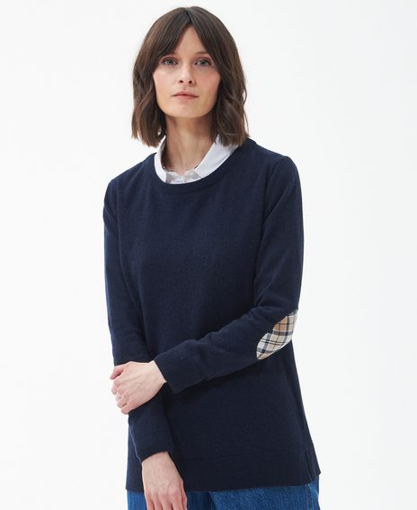 Barbour Pendle Knitted Jumper — Navy