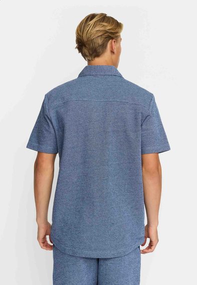Revolution Short-Sleeved Cuban Shirt — Blue
