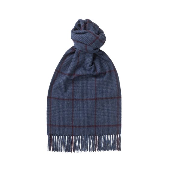 Joshua Ellis Traditional Check Cashmere Scarf