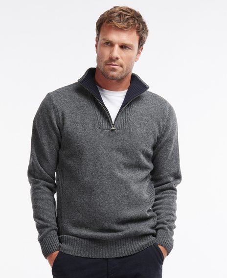 Barbour Nelson Essential Half Zip Sweatshirt — Storm Grey