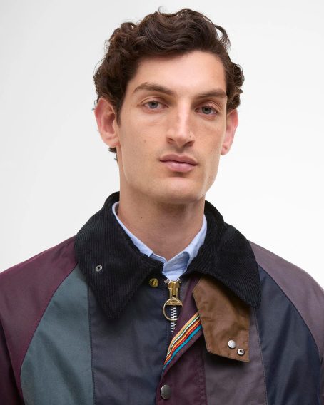 Paul Smith loves Barbour — Striped Oversized Bedale Waxed Jacket