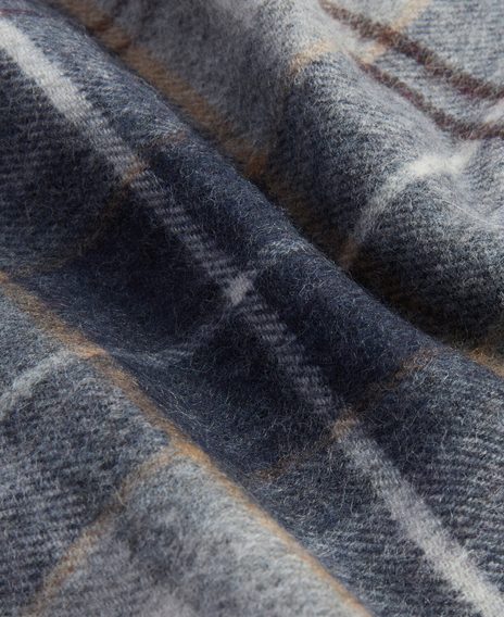 Barbour Wool/Cashmere Tartan Scarf — Grey Midnight Tartan