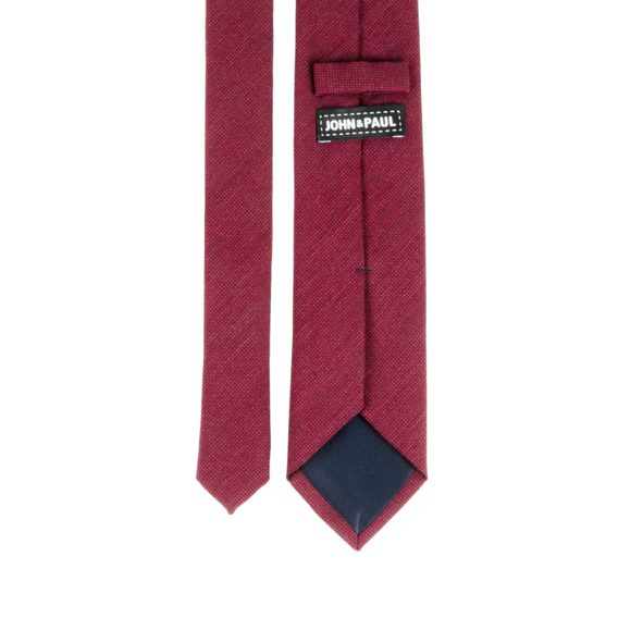 Vínová kravata s tečkami z vlny a hedvábí