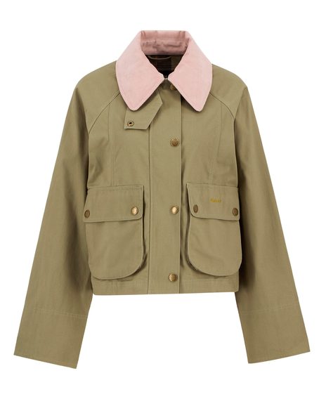 Barbour Cropped Beadnell Casual Jacket — Bleached Olive