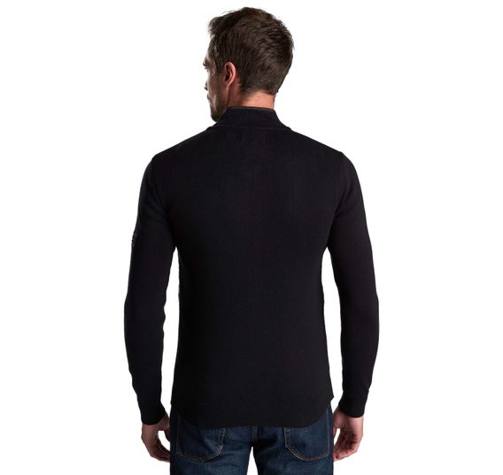Barbour Carn Baffle Zip Through Jumper — Black