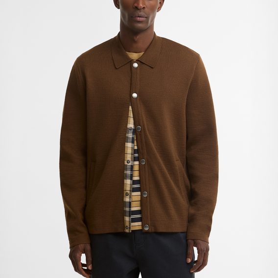 Barbour Florcombe Cardigan — Dark Sand