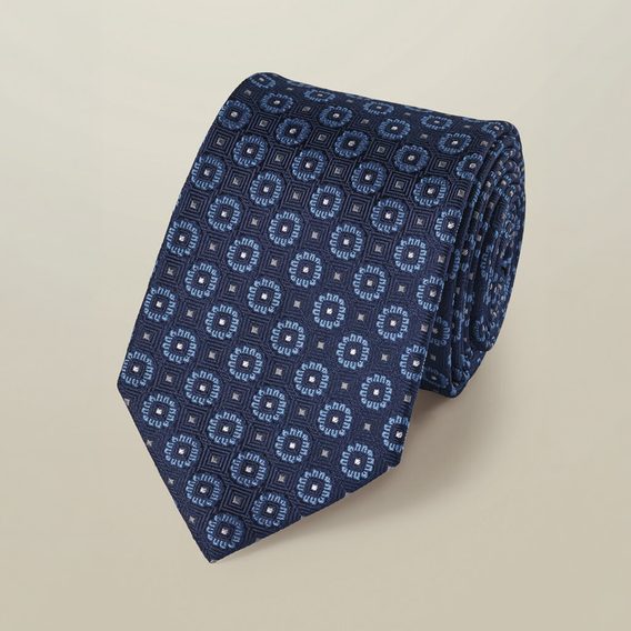 Charles Tyrwhitt Silk Patterned Tie — Royal Blue