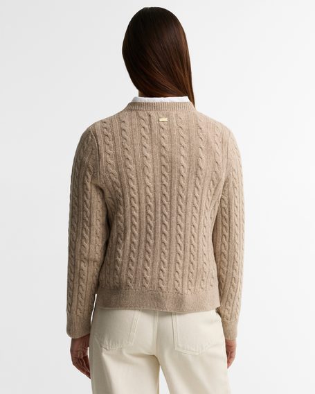 Barbour Ashdown Relaxed Cable-Knit Jumper — Honey