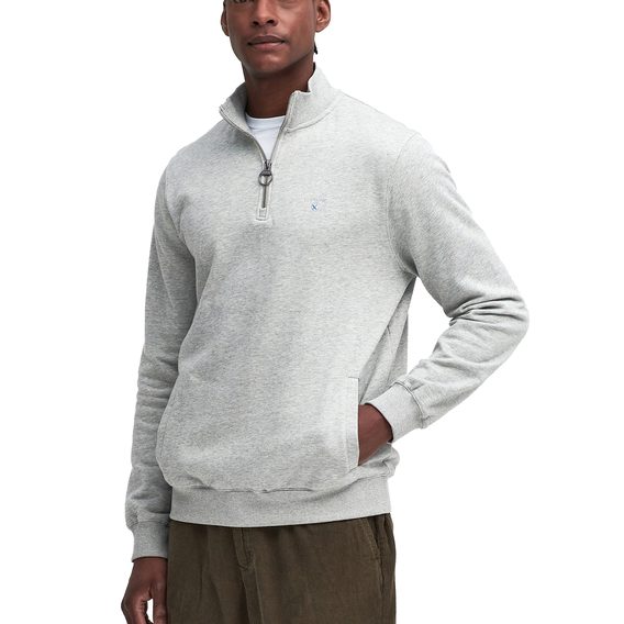 Barbour Beckhill Half Zip Sweatshirt — Grey Marl