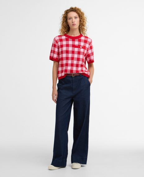 Barbour Esther Gingham Crew Neck Jumper