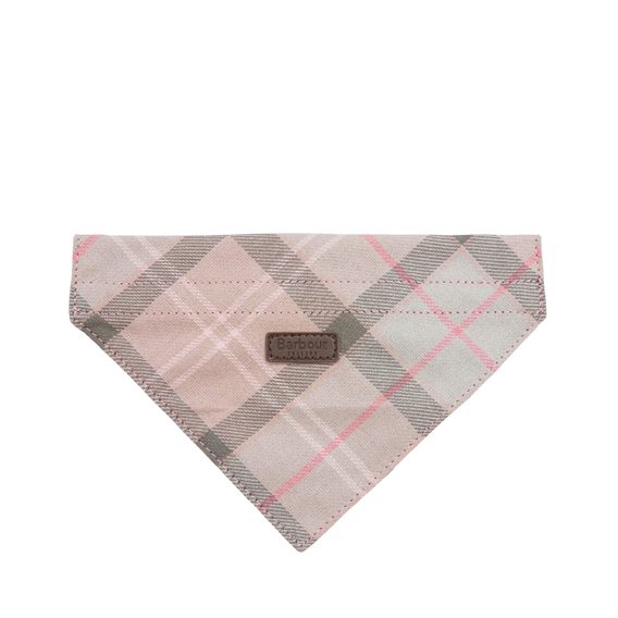 Bavlněná bandana Barbour - Taupe / Pink Tartan