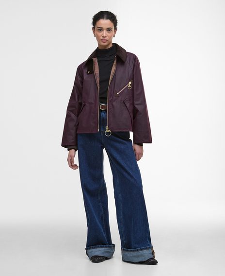 Barbour Arlene Waxed Jacket — Merlot