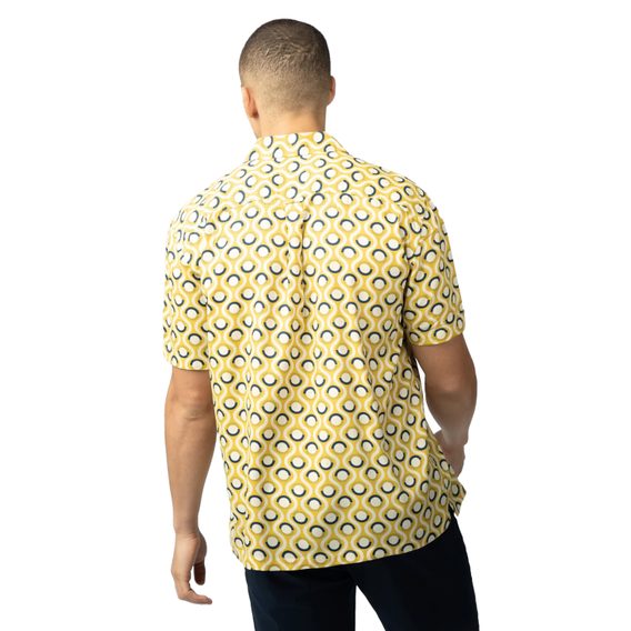 Ben Sherman — Retro Geo Print Shirt — Sunflower