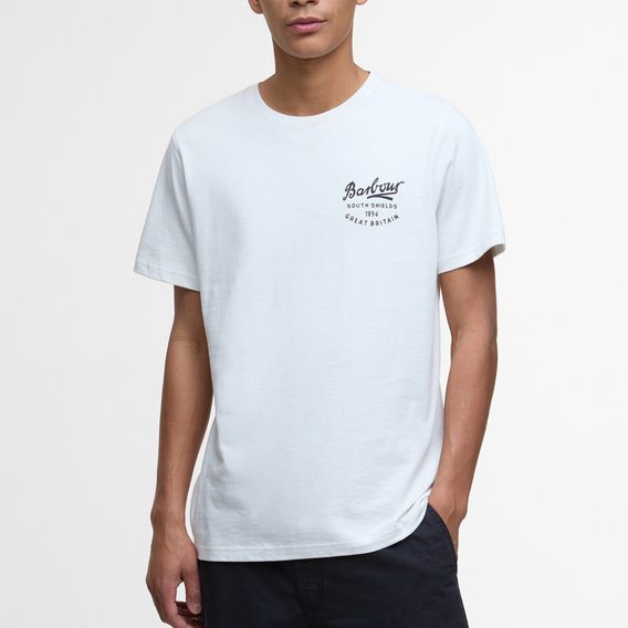 Barbour Script Graphic T-Shirt — Whisper White