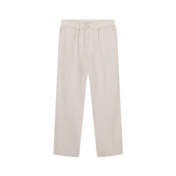 Bazar: Volné kalhoty z organické bavlny Knowledge Cotton Apparel Loose Slack Pants - Light Feather Gray - L
