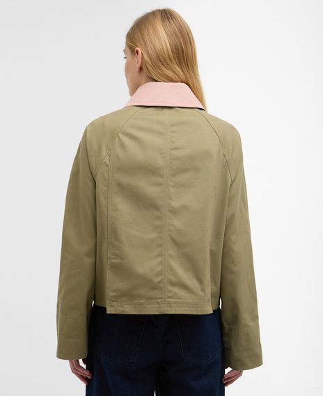 Barbour Cropped Beadnell Casual Jacket — Bleached Olive