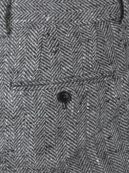 Панталони Walker Slater Edward от памук, коприна и лен - Black Wide Herringbone