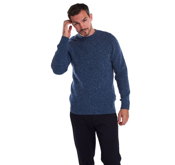 Svetr Barbour Netherton z merino vlny - modrý