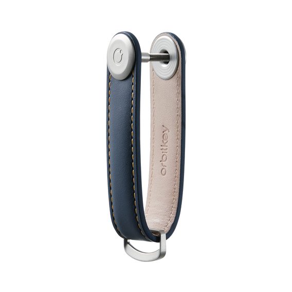 Kožená klíčenka Orbitkey 2.0 - navy s tan prošitím