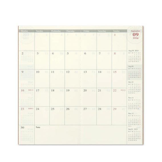 TRAVELER'S notebook 2024 Diary — Monthly