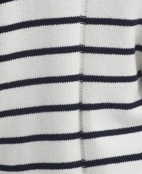 Barbour Belmore Striped Crew Neck Jumper — Ecru
