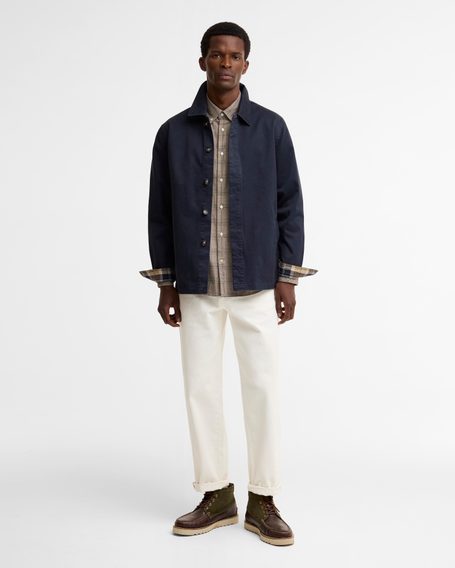 Barbour Yorklane Twill Overshirt — Navy