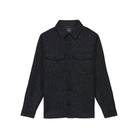 Вълнен overshirt Portuguese Flannel Donegal Wool - Black