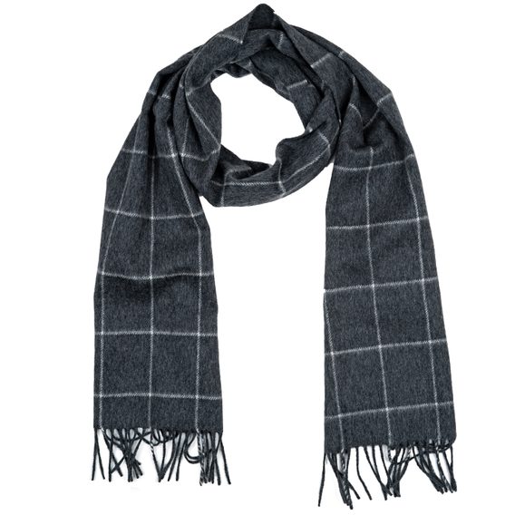 Kašmírová šála Joshua Ellis Windowpane Scarf