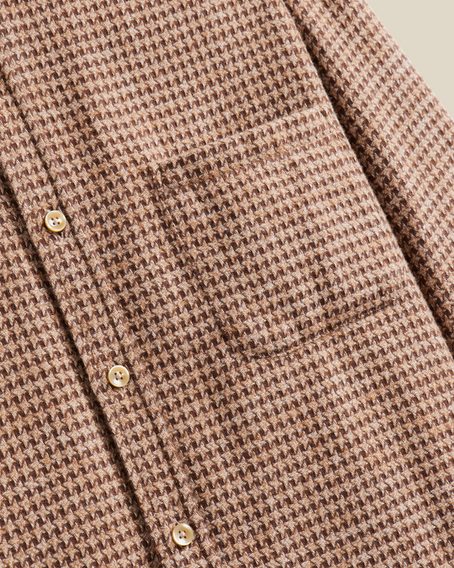 Portuguese Flannel Abstract Pied Poule — Light Brown