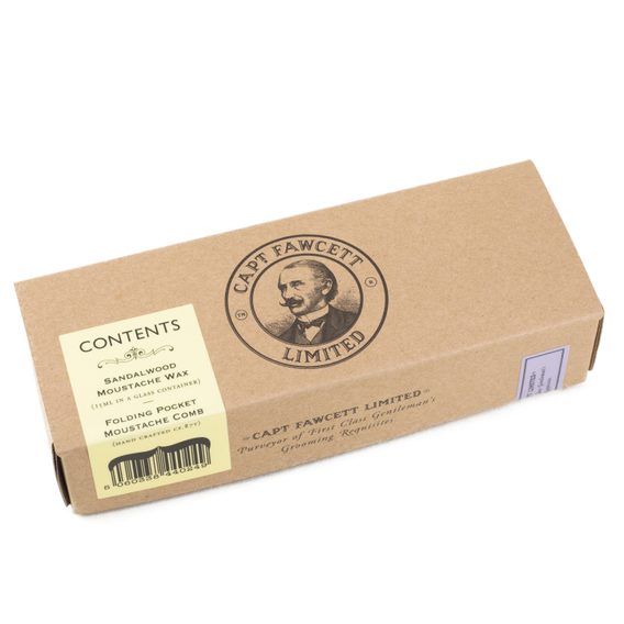 Cpt. Fawcett — Sandalwood Moustache Wax & Brush Gift Set (CF.87T)