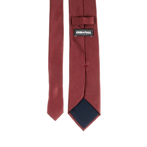 Cihlová hedvábná kravata s jemným vzorem