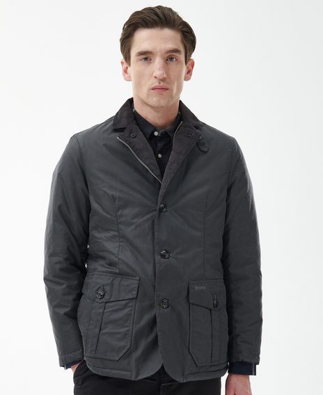 Barbour Winter Lutz Wax Jacket — Grey